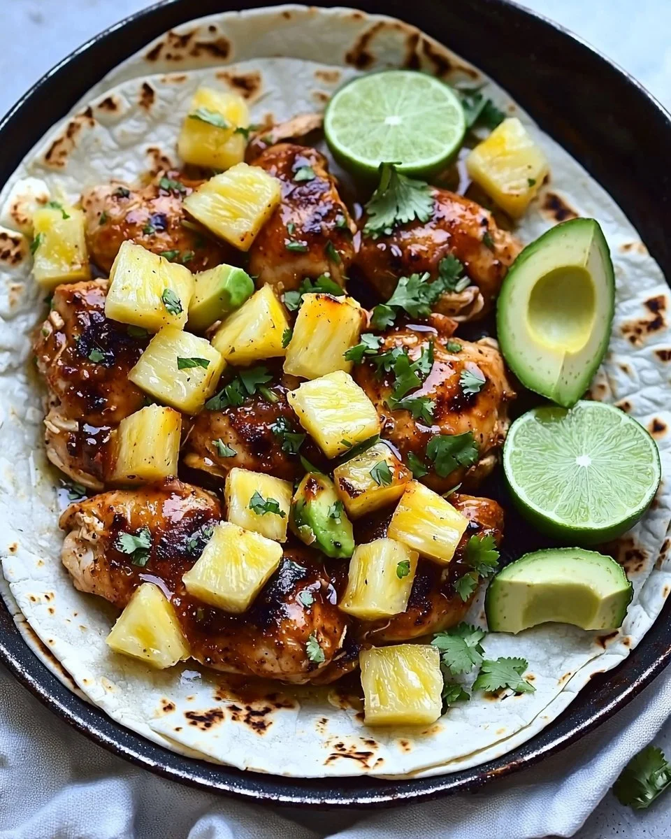 One Pan Chicken & Pineapple Tacos