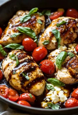 Deliciously cooked juicy chicken served with balsamic sauce in a one-pan recipe
