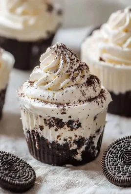 Oreo no-bake cheesecake cups topped with crushed Oreos