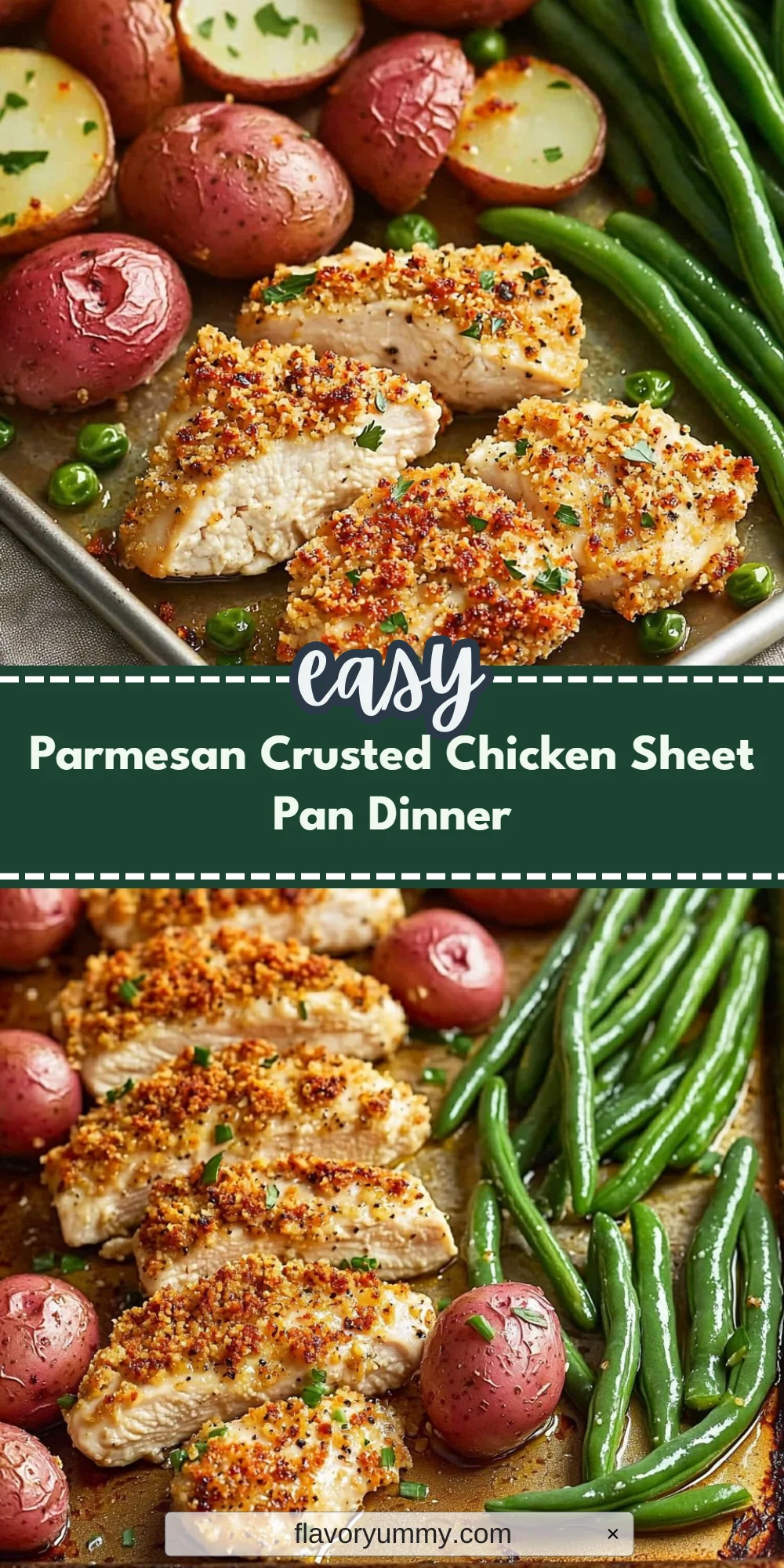 Parmesan Crusted Chicken Sheet Pan Dinner