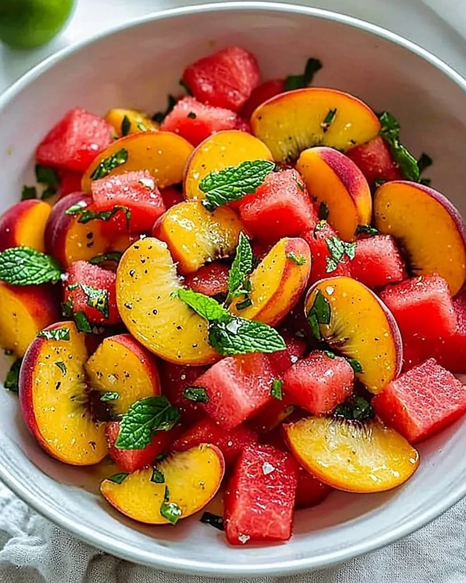 Peach and Watermelon Salad
