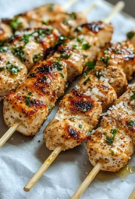 Delicious Ranch Garlic Parmesan Chicken Skewers with garlic and parmesan seasoning