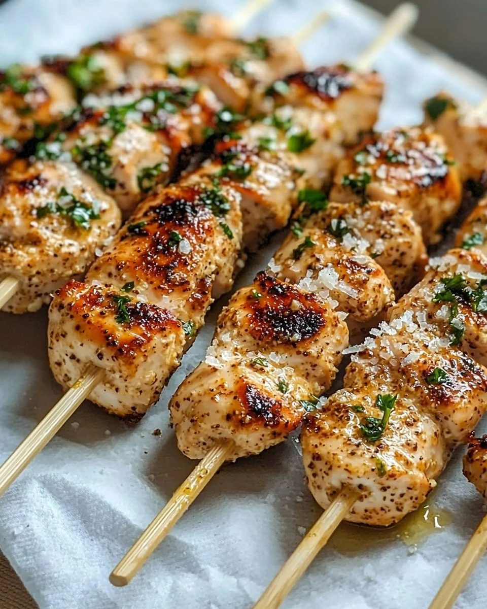 Ranch Garlic Parmesan Chicken Skewers