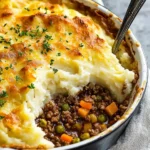 Homemade Shepherd's Pie with meat and mashed potatoes