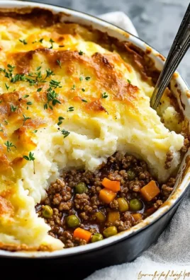 Homemade Shepherd's Pie with meat and mashed potatoes