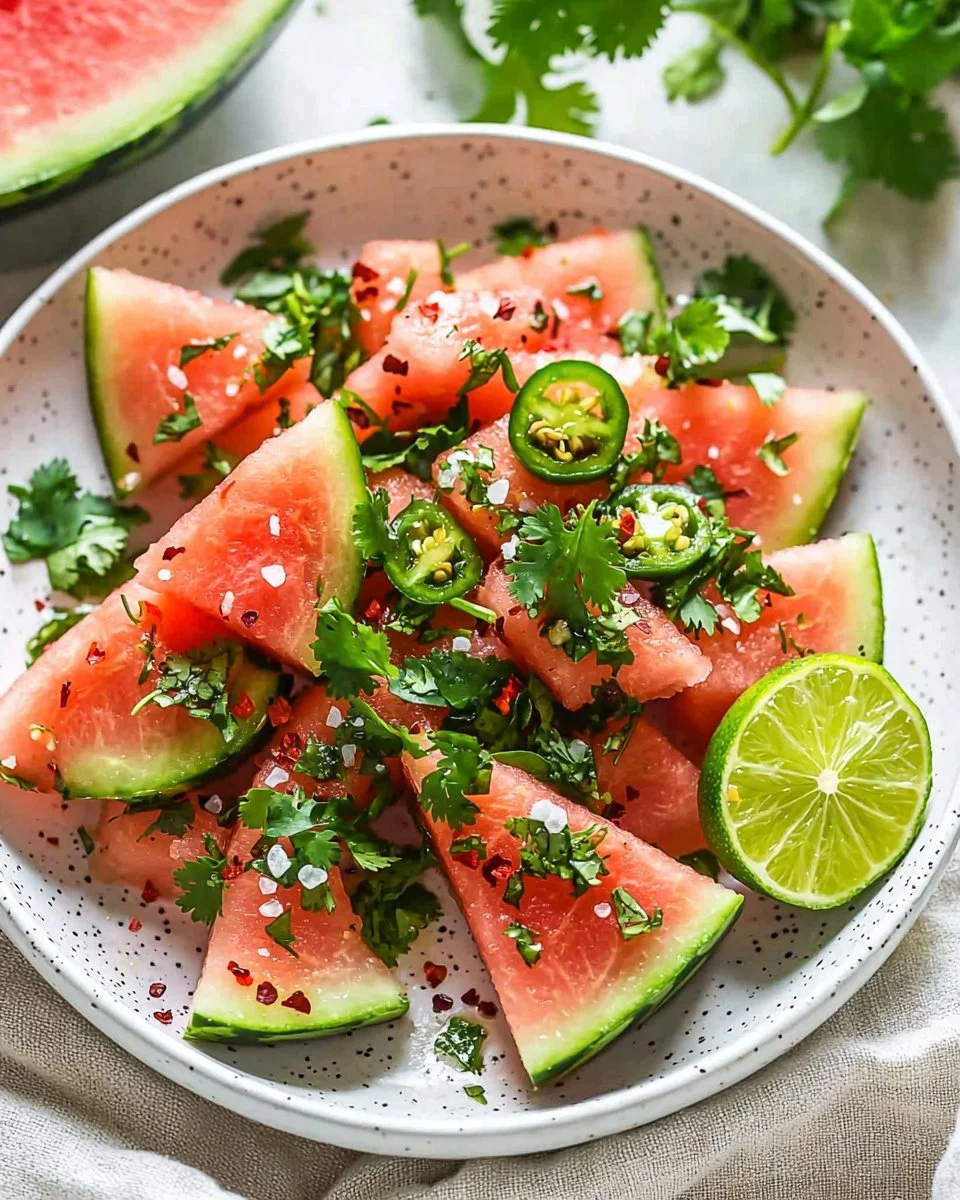 Spicy Watermelon Salad with Cilantro and Lime