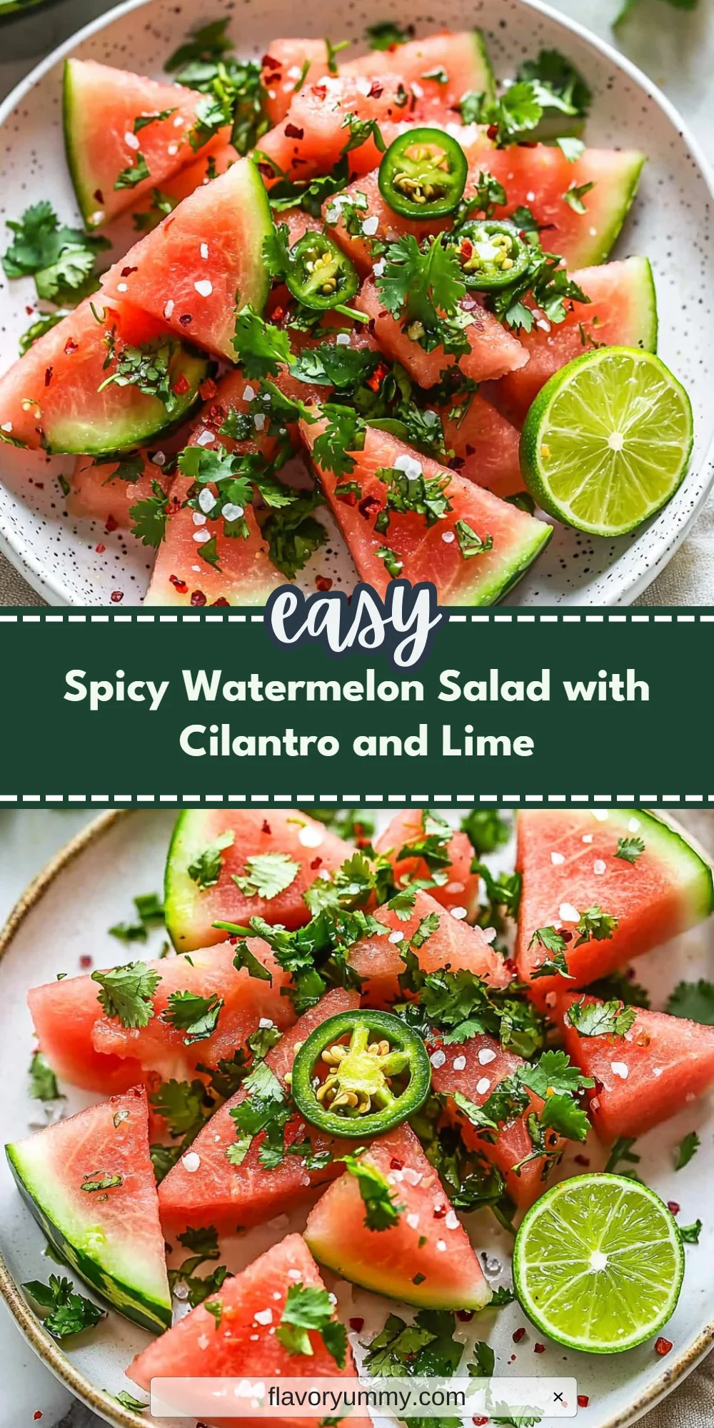 Spicy Watermelon Salad with Cilantro and Lime