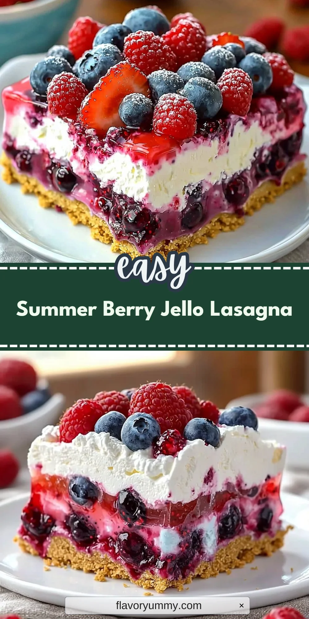 Summer Berry Jello Lasagna
