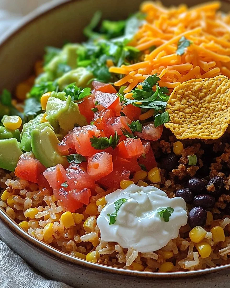 Taco Rice Bowl with Doritos
