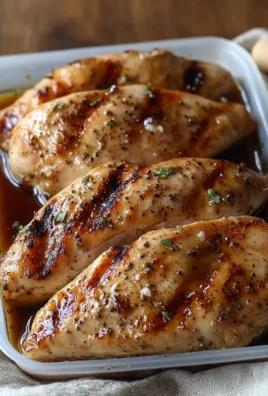 Marinated chicken breasts ready for grilling or baking