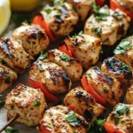 Delicious Turkish chicken kabobs grilled to perfection with spices