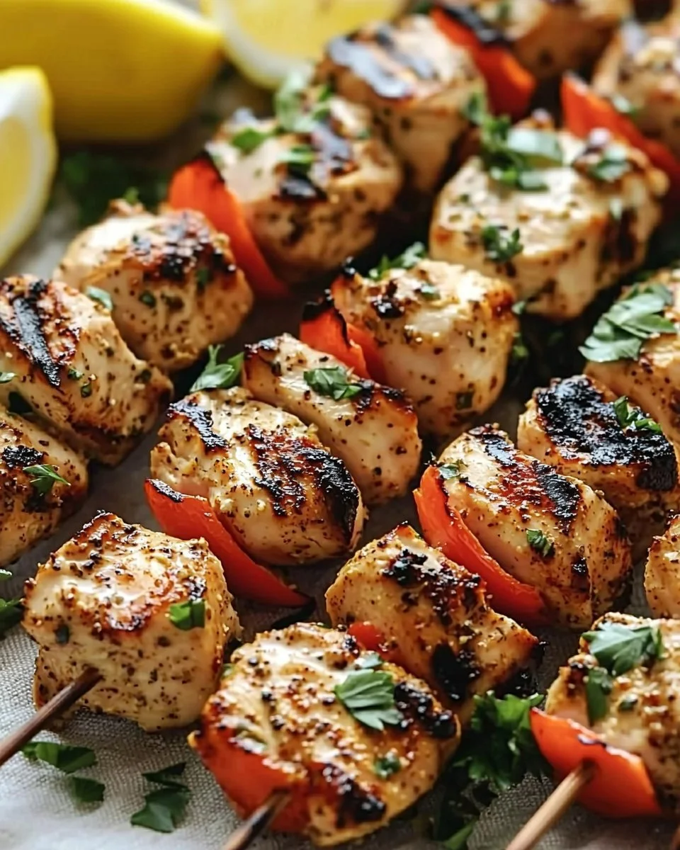 Delicious Turkish chicken kabobs grilled to perfection with spices