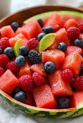 Delicious Watermelon Summer Berry Salad with fresh fruits