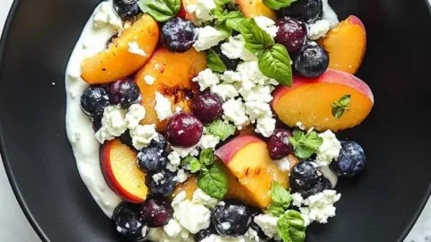 Blueberry Peach Feta Salad