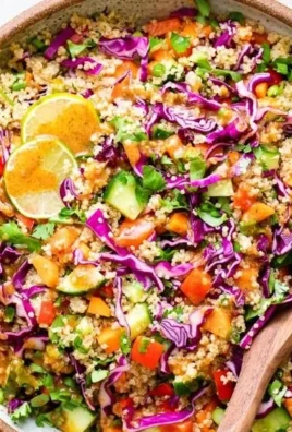 Crunchy Thai Quinoa Salad with colorful vegetables and a zesty dressing