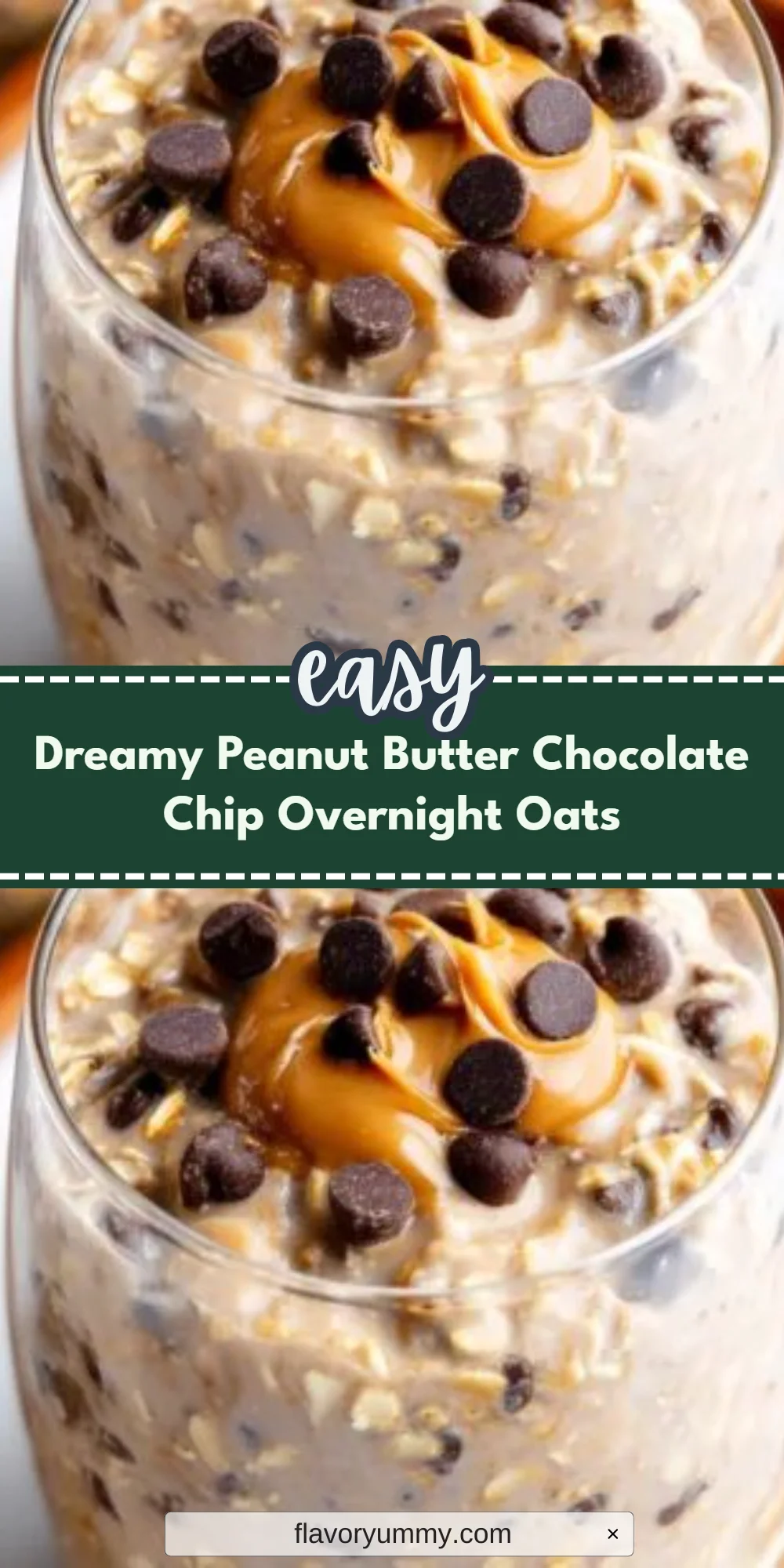 Dreamy Peanut Butter Chocolate Chip Overnight Oats