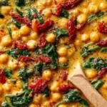 Creamy Tuscan-style Marry Me Chickpeas in a bowl