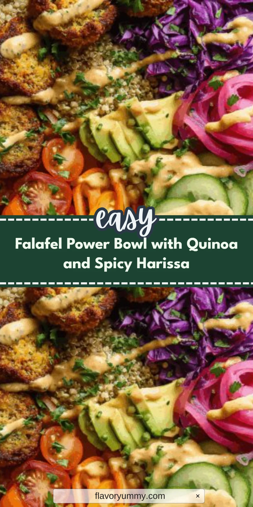 Falafel Power Bowl with Quinoa and Spicy Harissa
