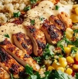 Flavor-packed chicken quinoa dinner bowl packed with nutrients and taste