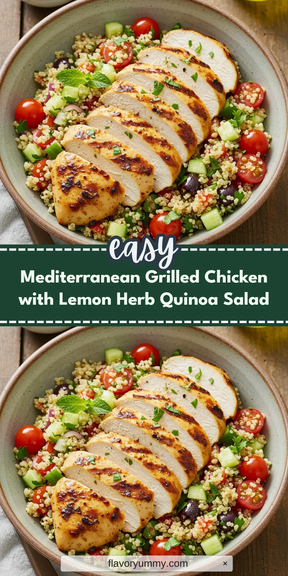 Mediterranean Grilled Chicken with Lemon Herb Quinoa Salad