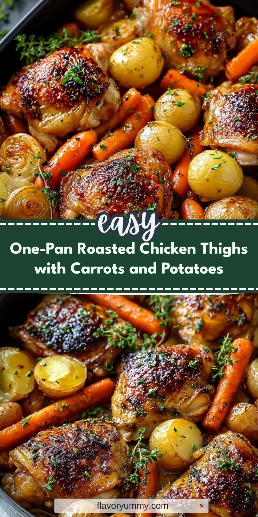 One-Pan Roasted Chicken Thighs with Carrots and Potatoes