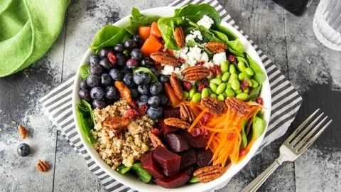 Quinoa + Spinach + Blueberry Superfood Bowl