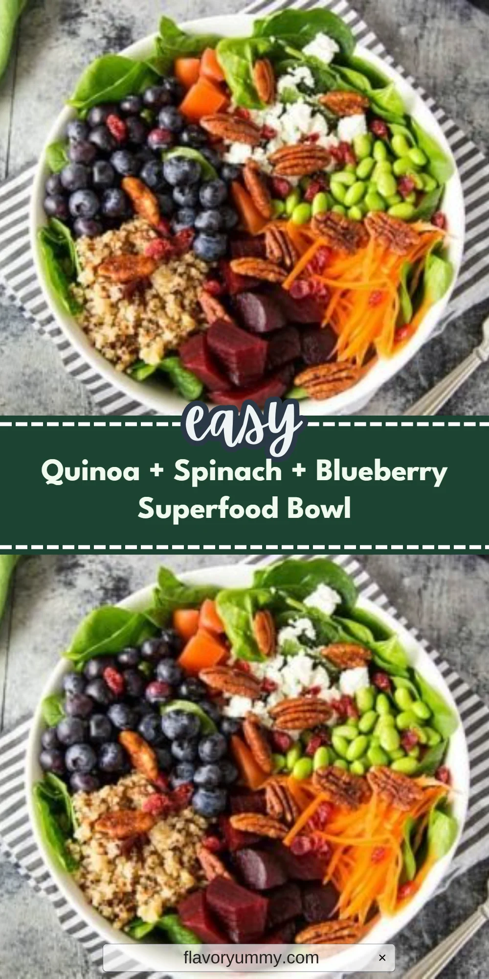 Quinoa + Spinach + Blueberry Superfood Bowl
