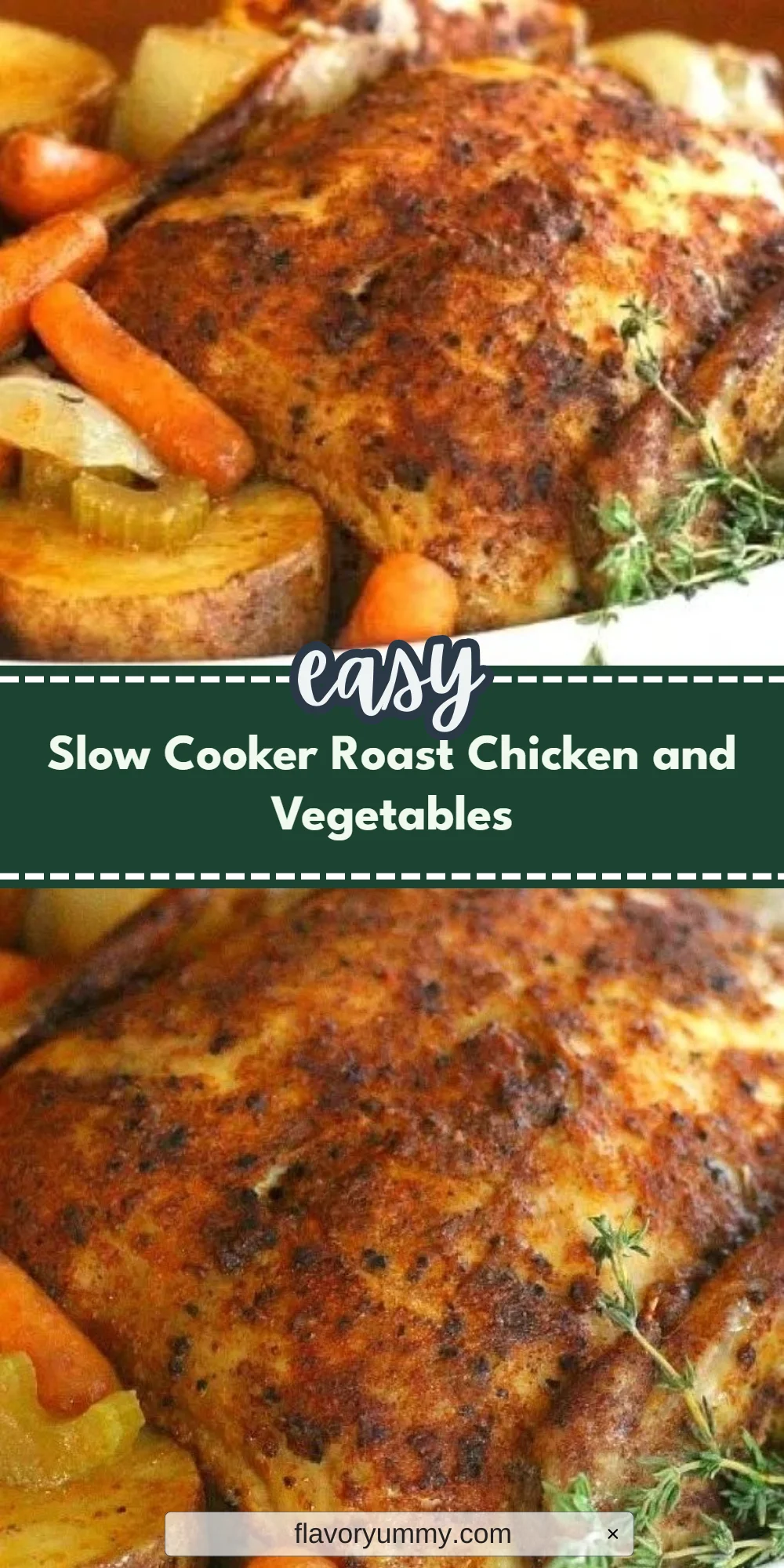 Slow Cooker Roast Chicken and Vegetables