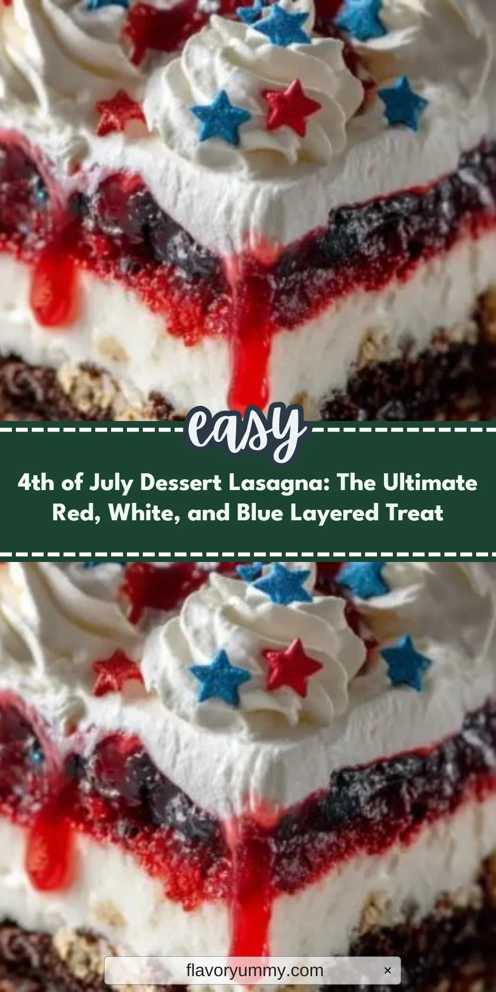 4th of July Dessert Lasagna: The Ultimate Red, White, and Blue Layered Treat