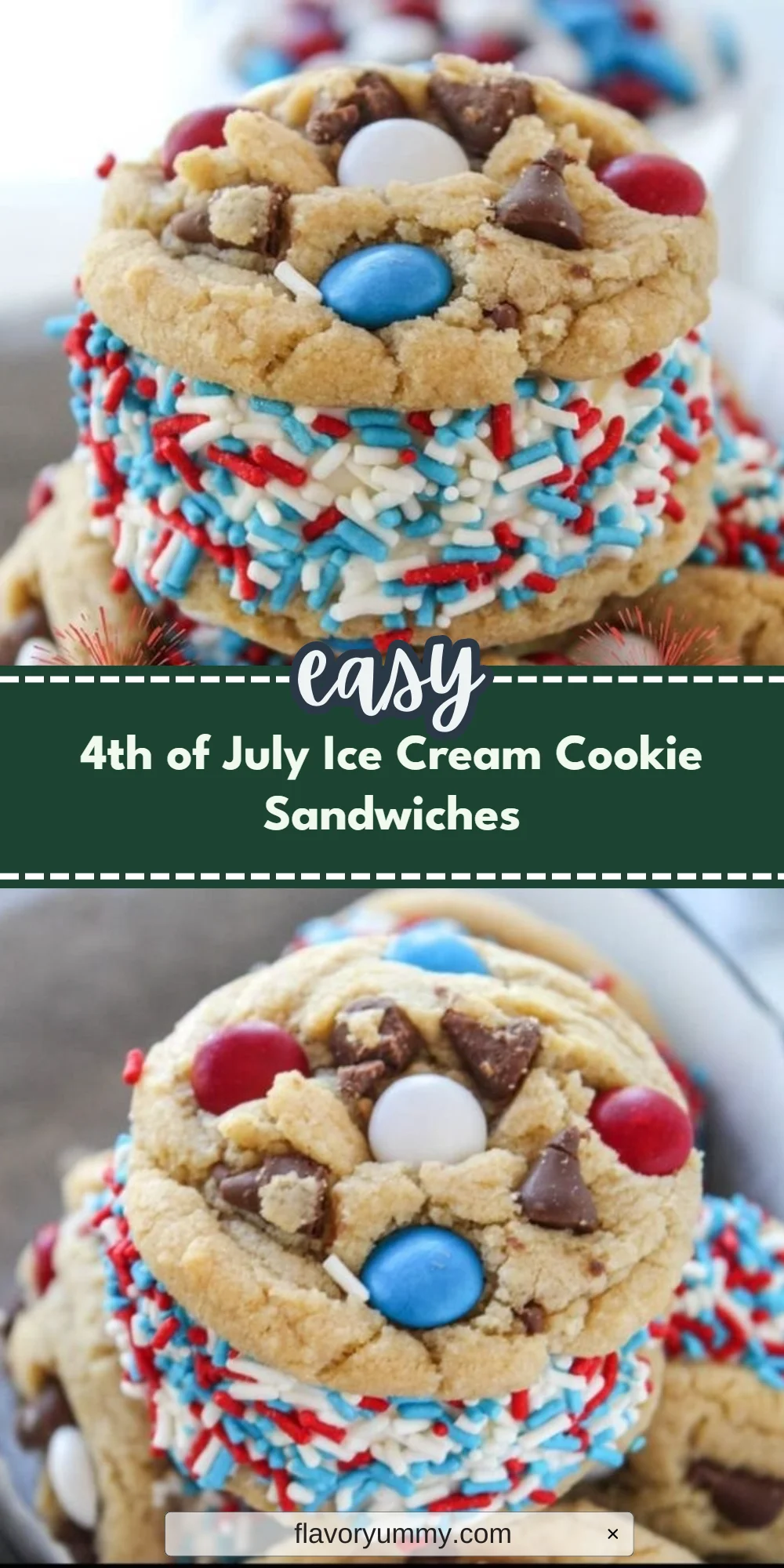 4th of July Ice Cream Cookie Sandwiches