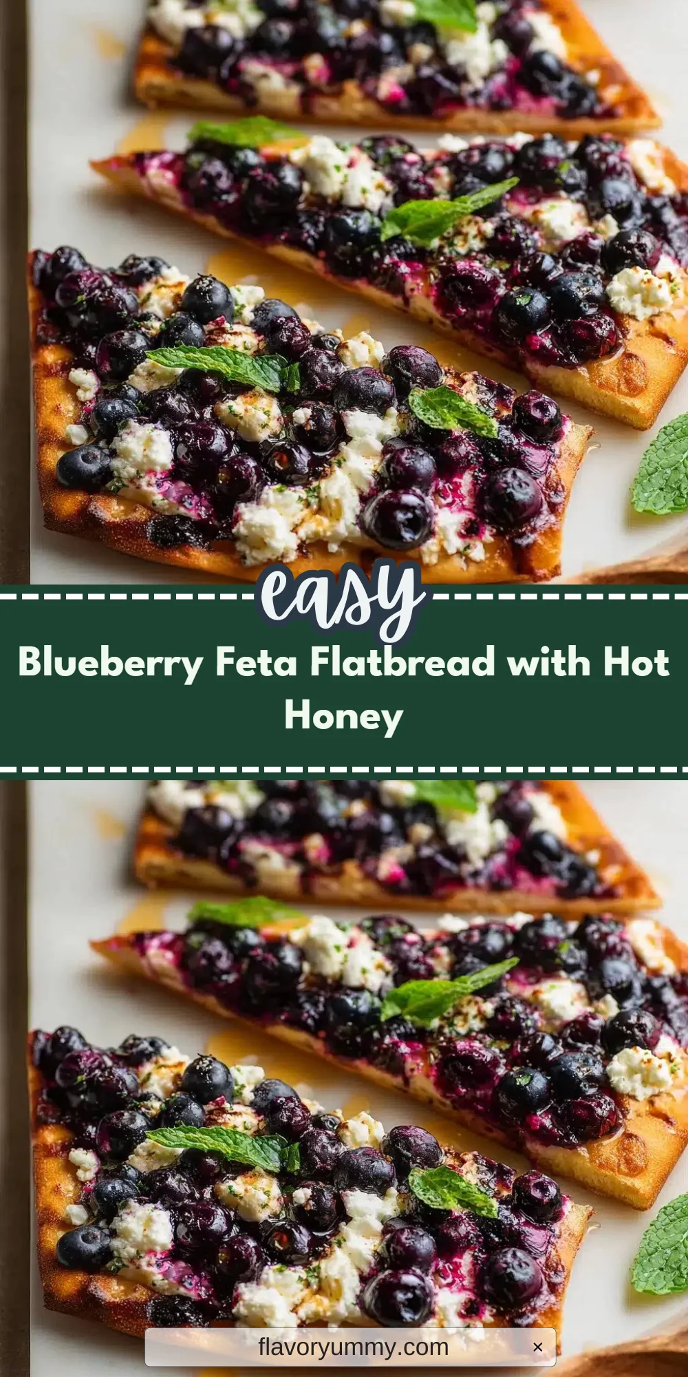 Blueberry Feta Flatbread with Hot Honey