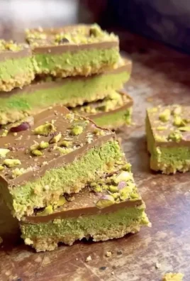 Delicious Dubai chocolate slice stacked on a plate