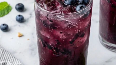 Easy Coconut Blueberry Mint Mocktail