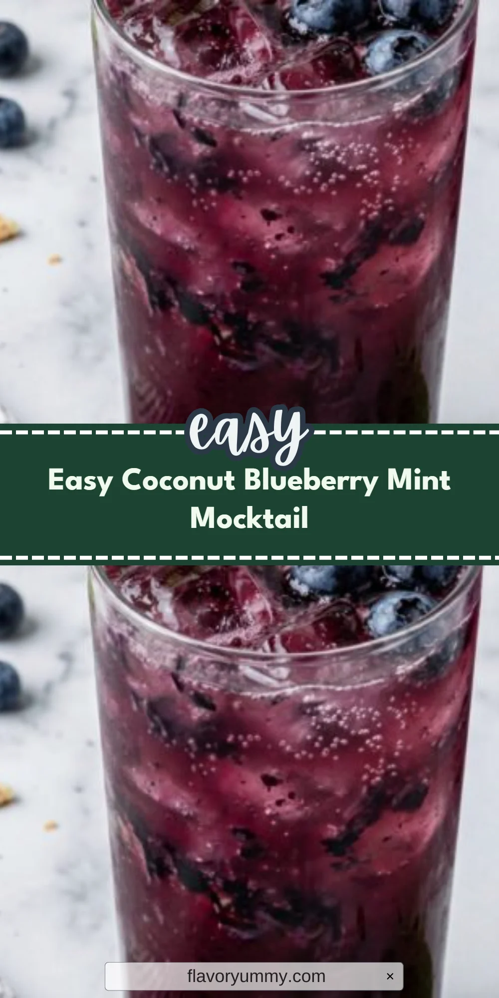 Easy Coconut Blueberry Mint Mocktail