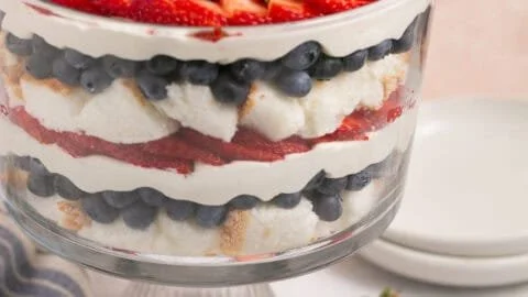 Gluten-Free Strawberry Angel Food Cake Trifle Dessert