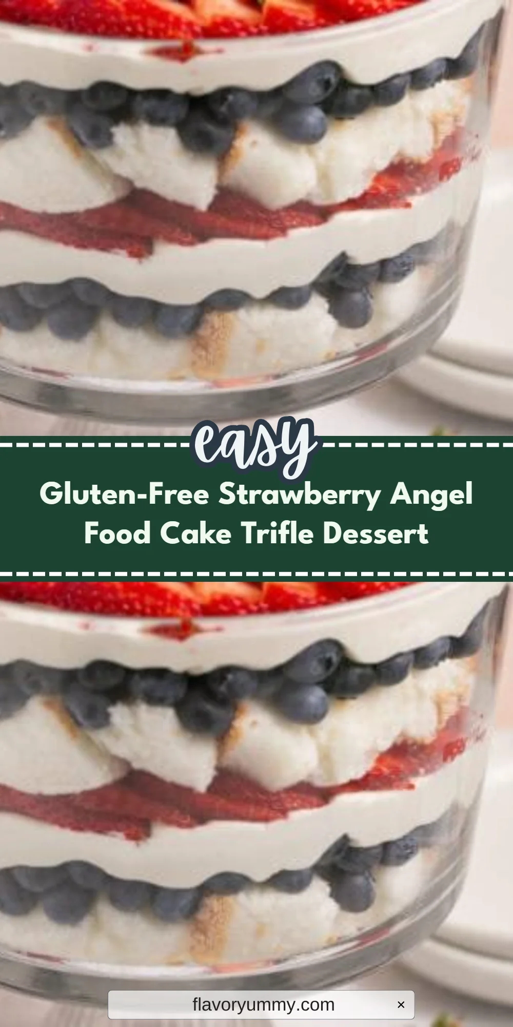 Gluten-Free Strawberry Angel Food Cake Trifle Dessert
