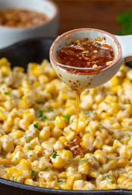 Delicious hot honey skillet corn dish served in a rustic skillet