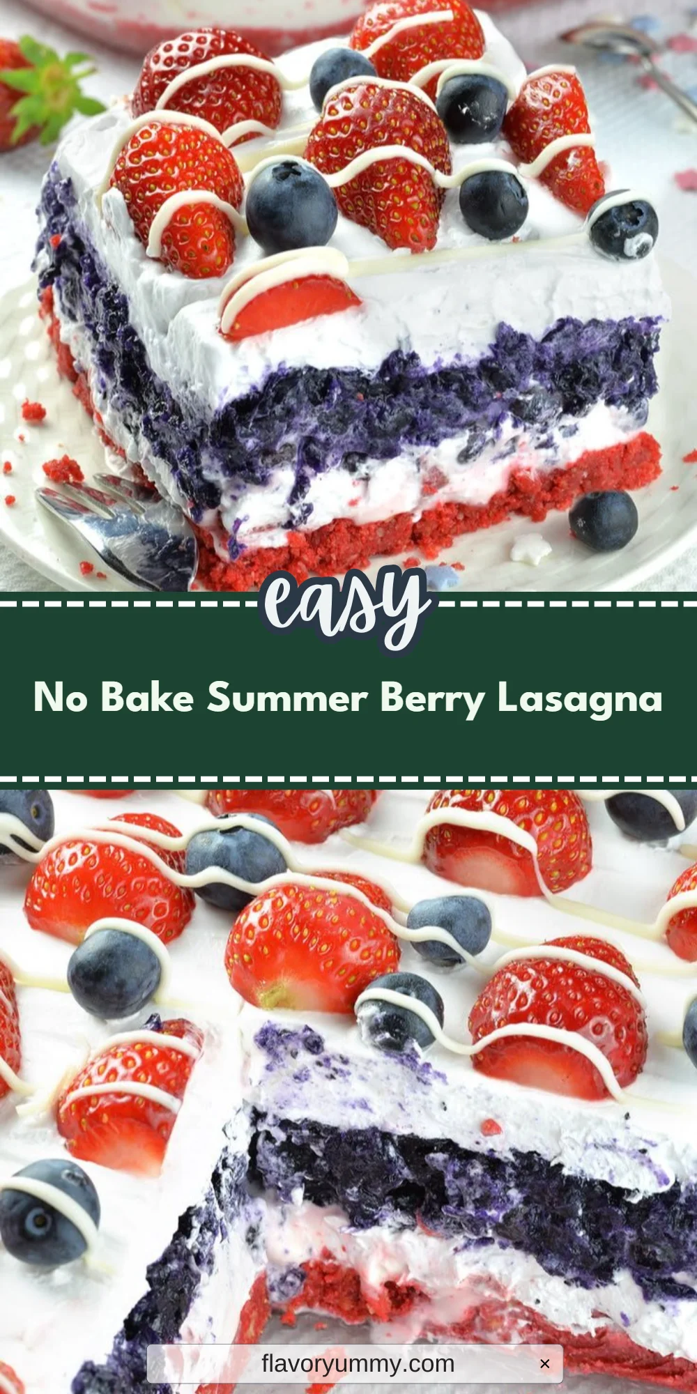 No Bake Summer Berry Lasagna