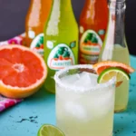 Refreshing Paloma cocktail with tequila and grapefruit served in a glass