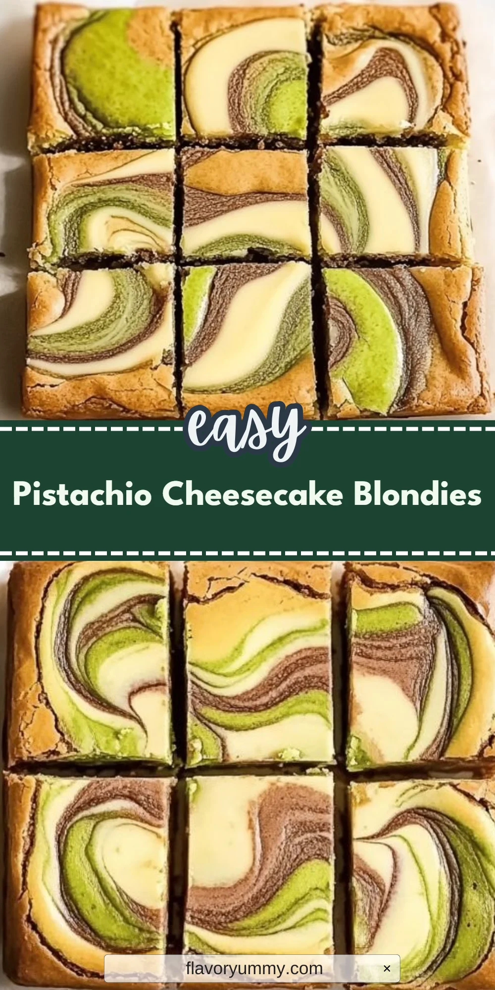 Pistachio Cheesecake Blondies