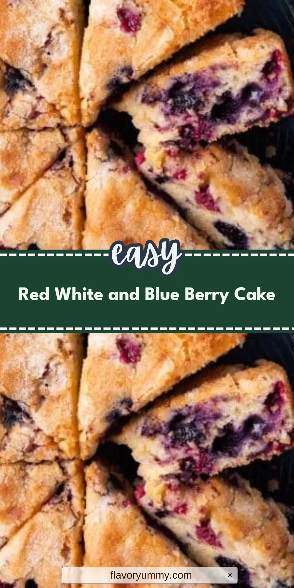 Red White and Blue Berry Cake