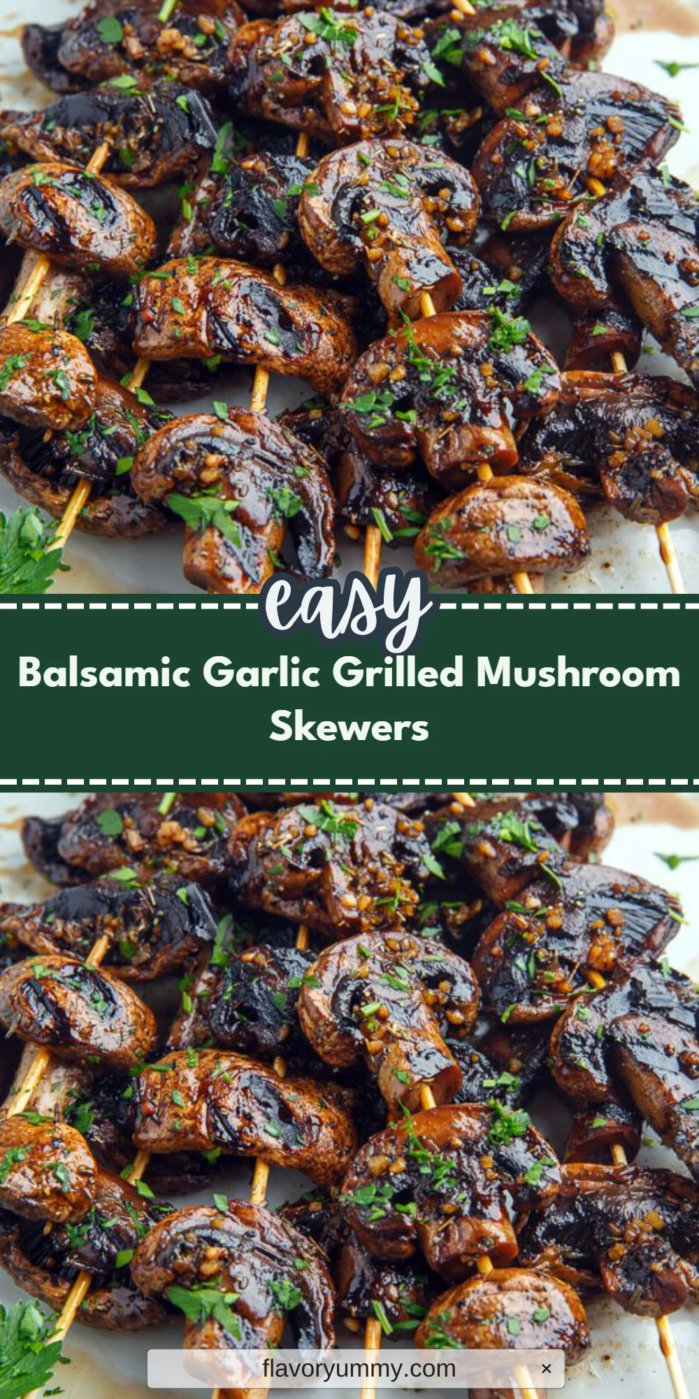Balsamic Garlic Grilled Mushroom Skewers