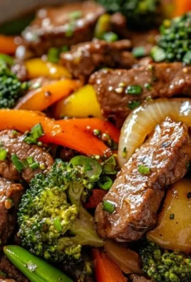 Delicious beef stir fry with vibrant vegetables on a plate