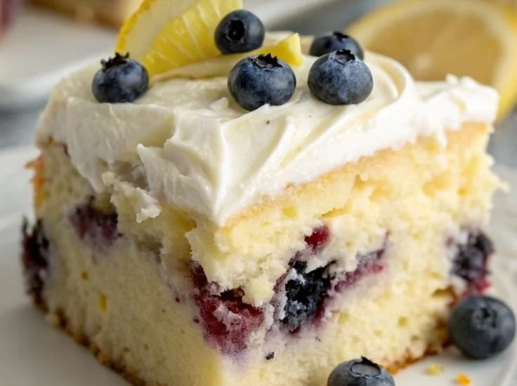 Blueberry Lemon Poke Cake
