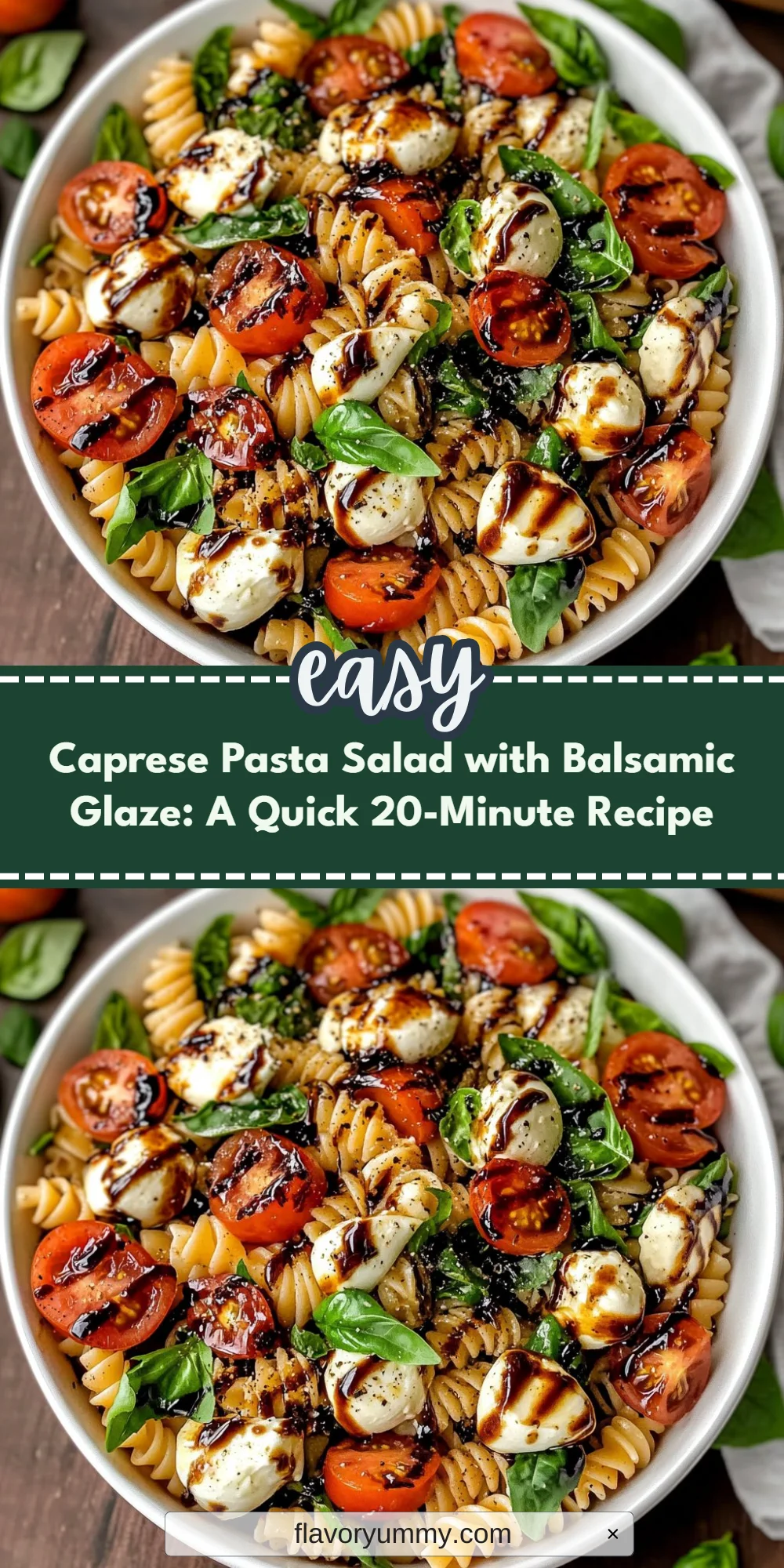 Caprese Pasta Salad with Balsamic Glaze: A Quick 20-Minute Recipe