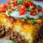 Cheesy Keto Taco Casserole served in a dish with toppings