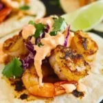 Easy Blackstone griddle shrimp tacos recipe with vibrant toppings