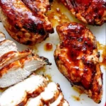Deliciously grilled easy juicy BBQ chicken on a plate