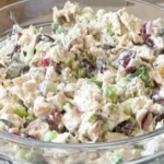 Healthy chicken salad recipe without mayonnaise, featuring fresh veggies and flavor.