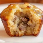Plate of golden sausage pancake bites, a delightful breakfast option.